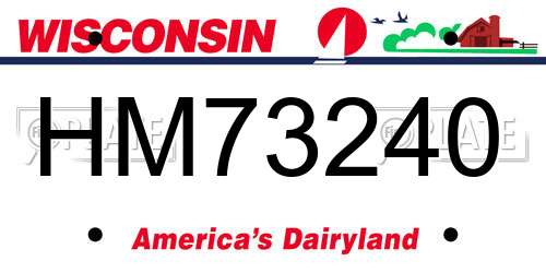 HM73240 Wisconsin License Plate