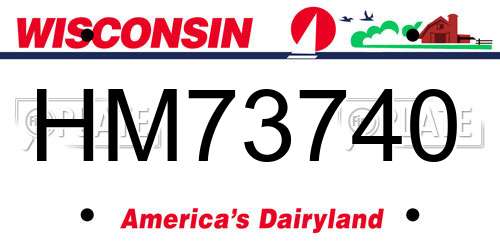 HM73740 Wisconsin License Plate