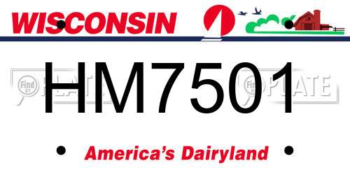 HM7501 Wisconsin License Plate