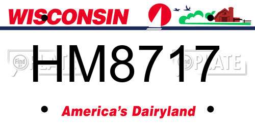 HM8717 Wisconsin License Plate