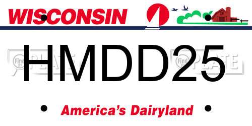 HMDD25 Wisconsin License Plate