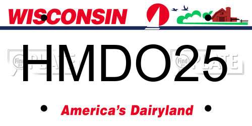 HMDO25 Wisconsin License Plate