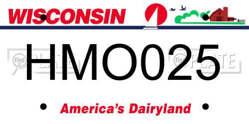 HMO025 Wisconsin License Plate
