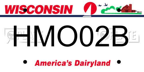 HMO02B Wisconsin License Plate