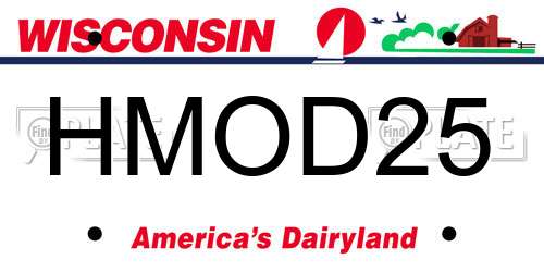 HMOD25 Wisconsin License Plate