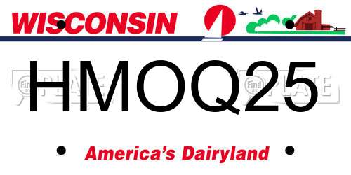 HMOQ25 Wisconsin License Plate