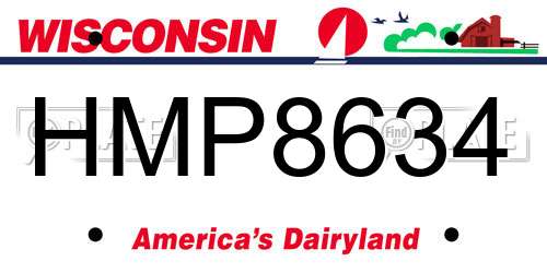 HMP8634 Wisconsin License Plate