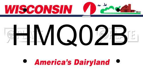 HMQ02B Wisconsin License Plate
