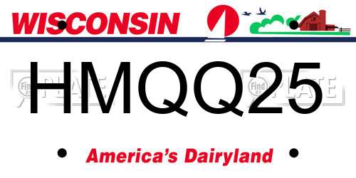 HMQQ25 Wisconsin License Plate