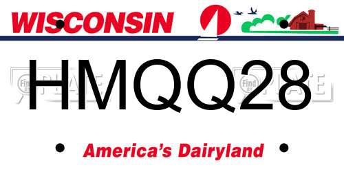 HMQQ28 Wisconsin License Plate