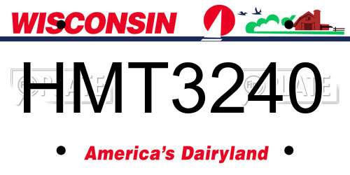 HMT3240 Wisconsin License Plate