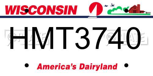 HMT3740 Wisconsin License Plate