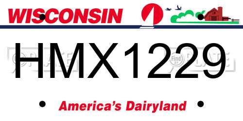 HMX1229 Wisconsin License Plate