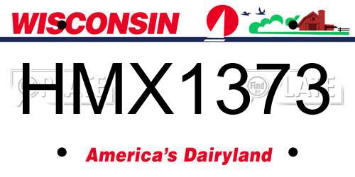 HMX1373 Wisconsin License Plate