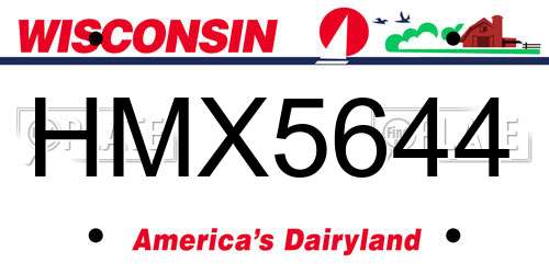 HMX5644 Wisconsin License Plate
