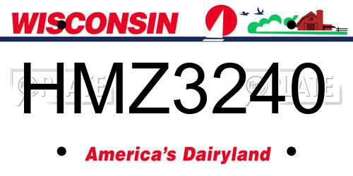 HMZ3240 Wisconsin License Plate