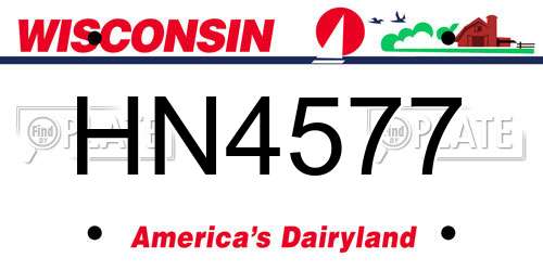 HN4577 Wisconsin License Plate