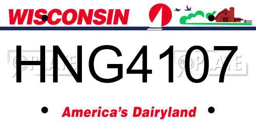 HNG4107 Wisconsin License Plate