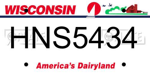 HNS5434 Wisconsin License Plate