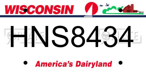 HNS8434 Wisconsin License Plate