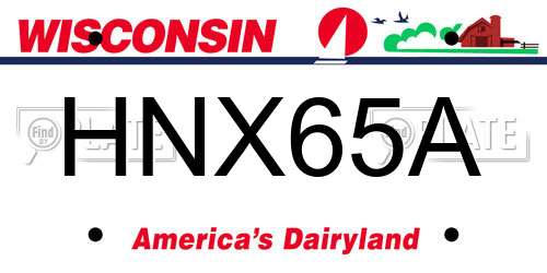 HNX65A Wisconsin License Plate
