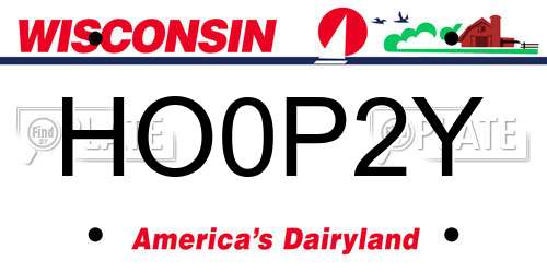 HO0P2Y Wisconsin License Plate