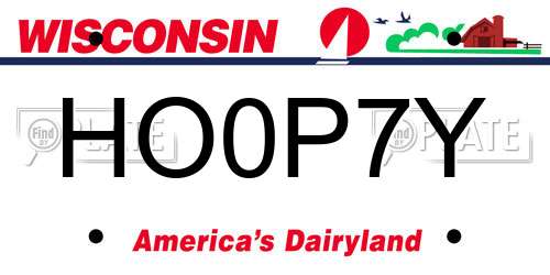 HO0P7Y Wisconsin License Plate