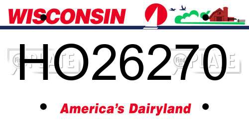 HO26270 Wisconsin License Plate