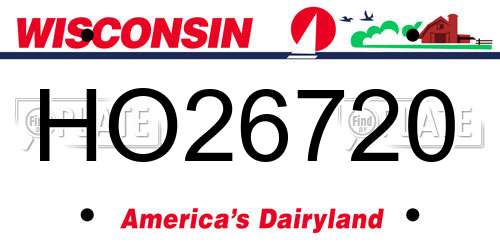 HO26720 Wisconsin License Plate