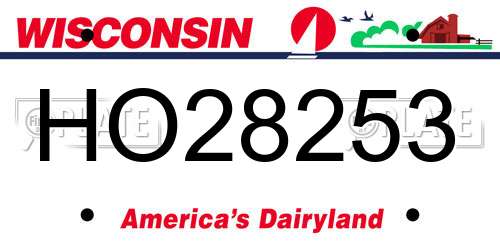 HO28253 Wisconsin License Plate