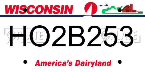 HO2B253 Wisconsin License Plate