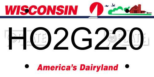 HO2G220 Wisconsin License Plate