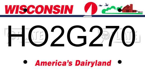 HO2G270 Wisconsin License Plate