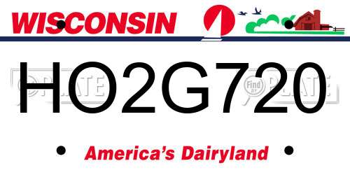 HO2G720 Wisconsin License Plate