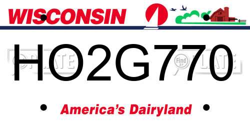 HO2G770 Wisconsin License Plate
