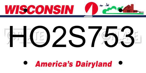 HO2S753 Wisconsin License Plate
