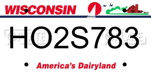 HO2S783 Wisconsin License Plate