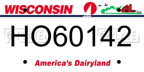 HO60142 Wisconsin License Plate
