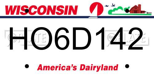 HO6D142 Wisconsin License Plate