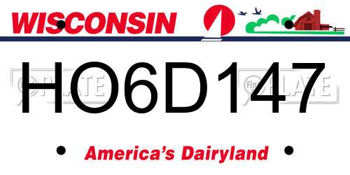 HO6D147 Wisconsin License Plate