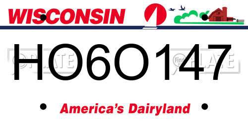 HO6O147 Wisconsin License Plate
