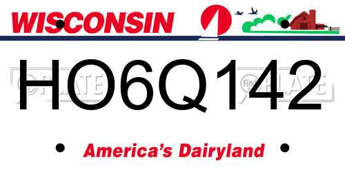 HO6Q142 Wisconsin License Plate