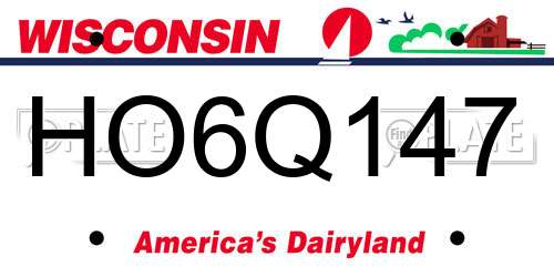 HO6Q147 Wisconsin License Plate