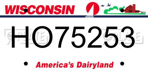 HO75253 Wisconsin License Plate