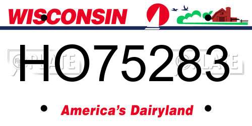 HO75283 Wisconsin License Plate