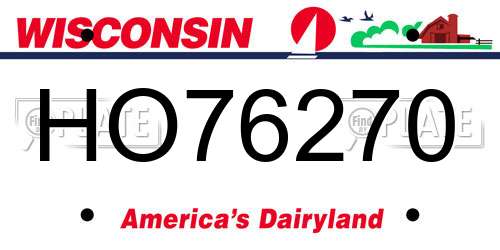 HO76270 Wisconsin License Plate