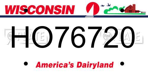 HO76720 Wisconsin License Plate
