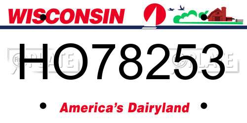 HO78253 Wisconsin License Plate
