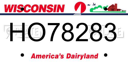 HO78283 Wisconsin License Plate