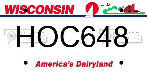 HOC648 Wisconsin License Plate